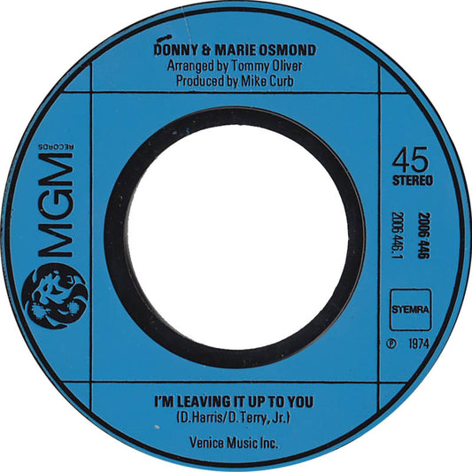 Donny & Marie Osmond - I'm Leaving It (All) Up To You 01589 06828 Vinyl Singles VINYLSINGLES.NL